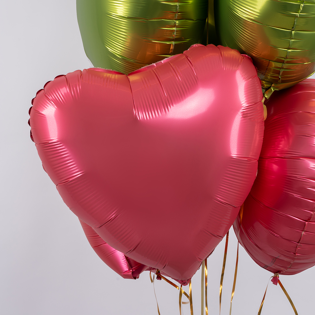 Шар (18''/46 см) Сердце, Ягодная помада, Сатин, 1 шт.