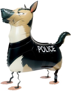 Шар 3D (30''/76 см) Ходячая Фигура, Полицейская овчарка, 1 шт. в уп.