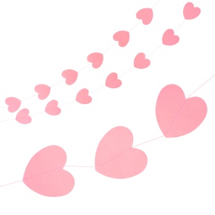 Гирлянда-подвеска Сердце, Розовый, 200 см, 5 см*18 шт, 1 упак.