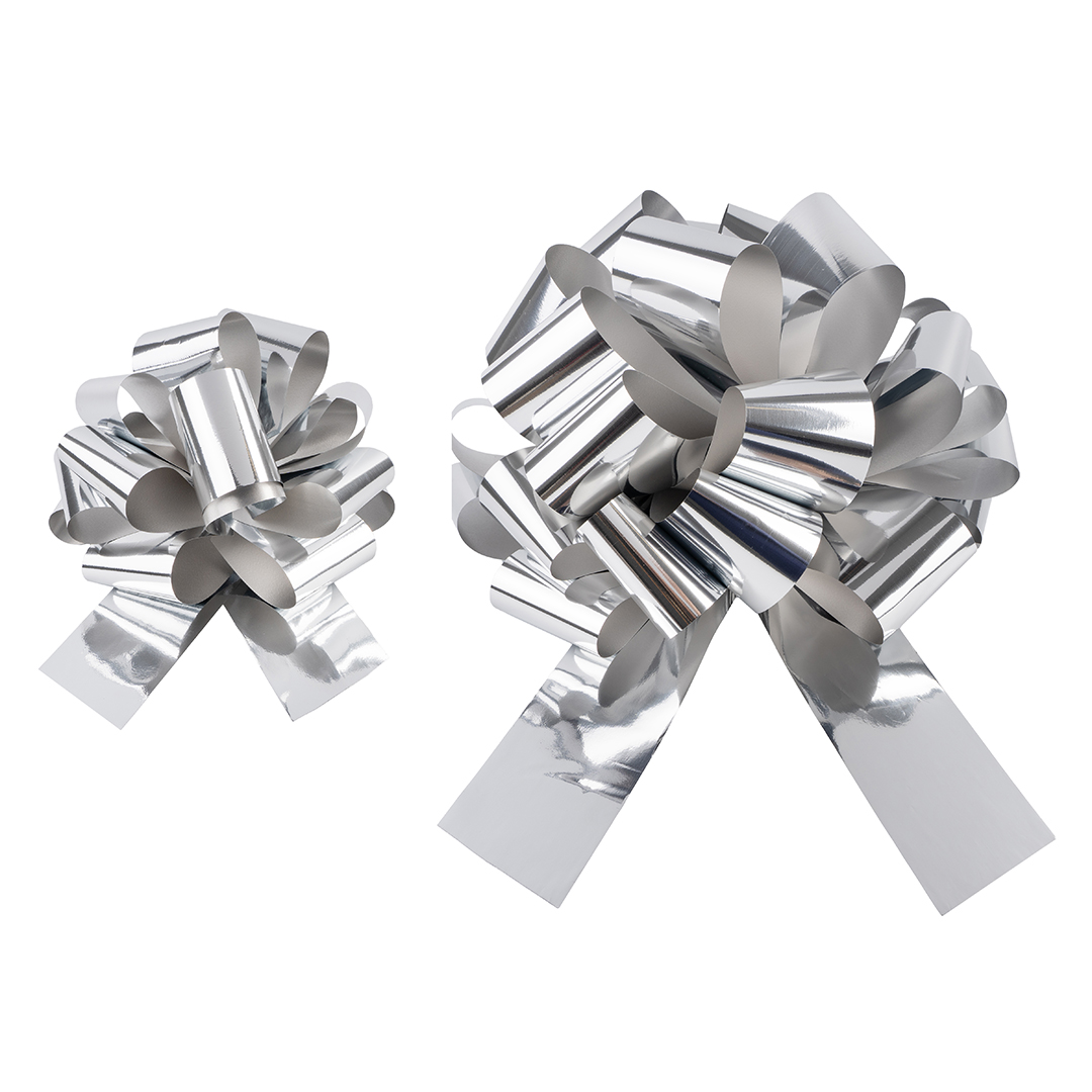 Бант Шар, Серебро, Металлик, 36 см, 1 шт. в упак. 