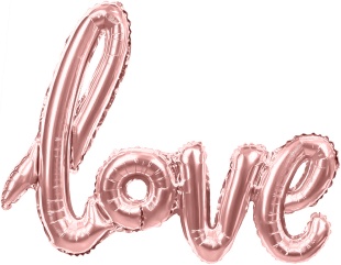 Шар (41''/104 см) Фигура, Надпись "Love", Розовое Золото, 1 шт. в уп.