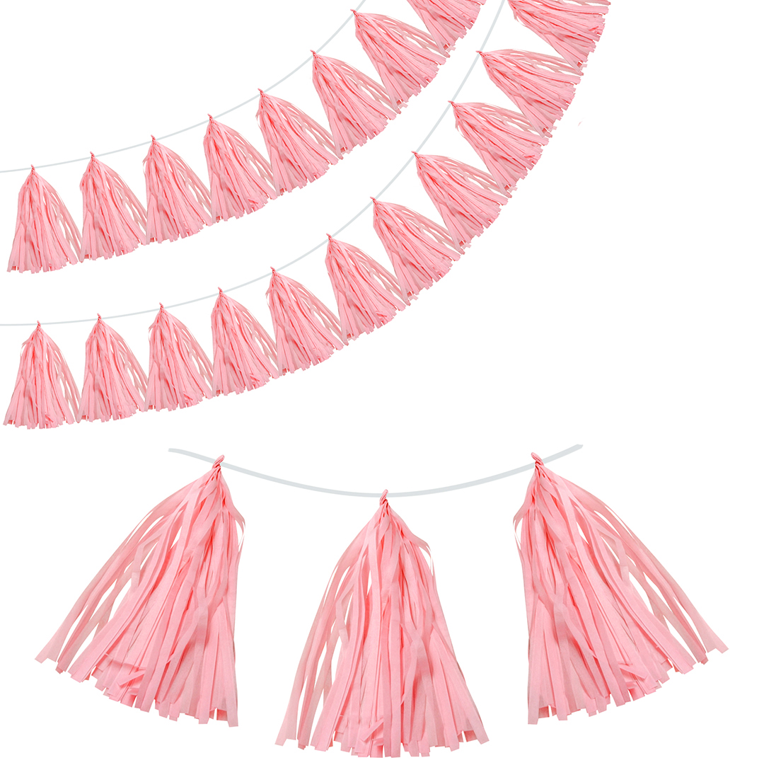 Гирлянда Тассел, Светло-розовый, 35*12 см, 12 листов.