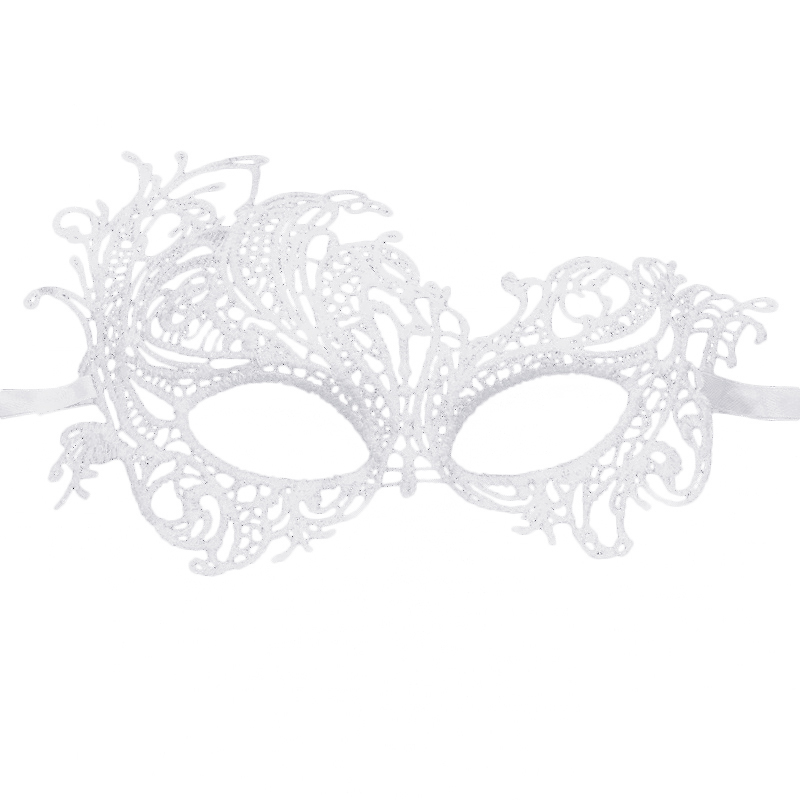 Маска кружевная, фигурная, Венеция, Белый, 16*24 см, 1 шт. 
