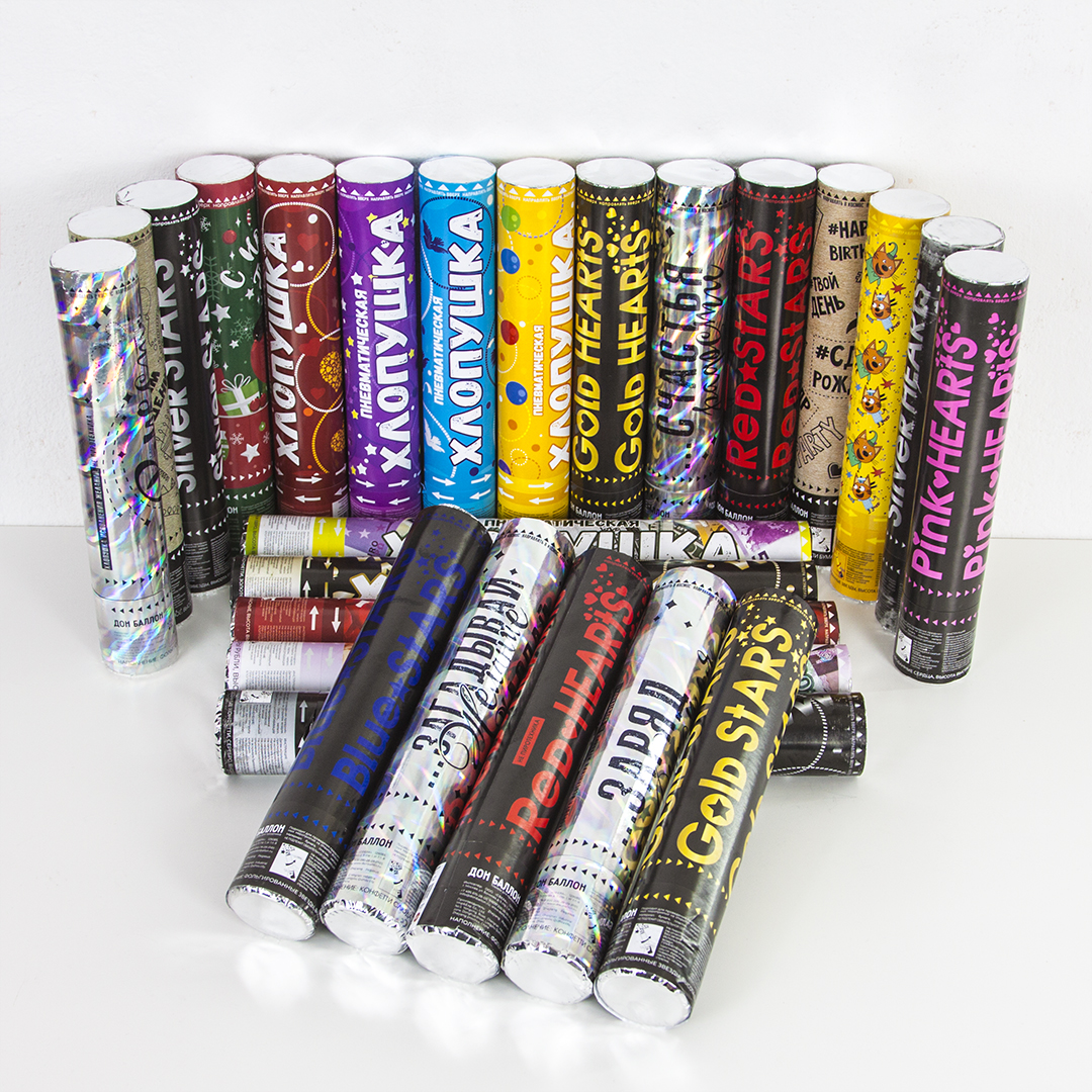 Пневмохлопушка (16/40 см), Деньги, Доллары и Евро, 1 шт.