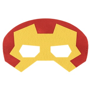 Маска карнавальная, из фетра, Железный человек, Красный/Желтый, 17*11,2 см, 1 шт. 