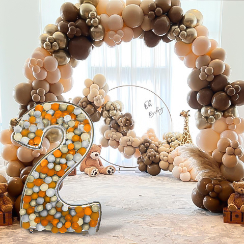 Шар (65''/165 см) Цифра, 2 Каркасная, 1 шт. в уп.