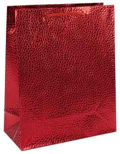 Пакет подарочный, 210гр, Текстура кожи, Дизайн №1, Красный, Металлик, 32*26*10 см, 1 шт.
