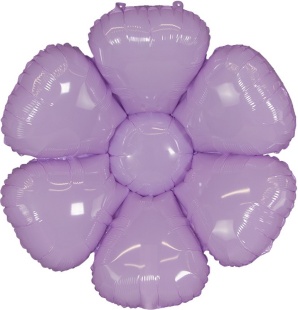 Шар с клапаном (14''/36 см) Мини-цветок, Ромашка, Сиреневый, 5 шт. в уп. (цв.этик.)