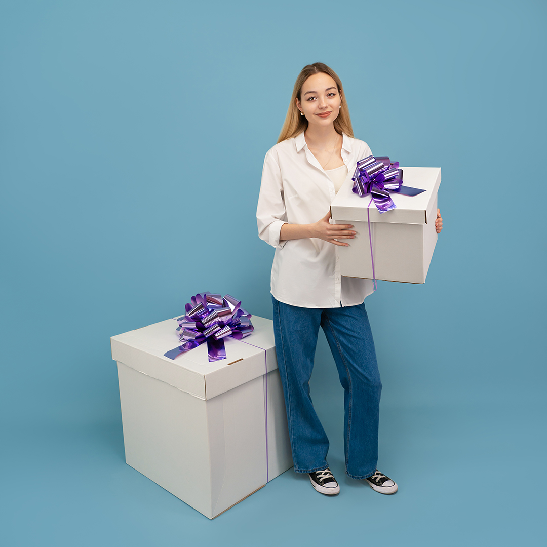 Бант Шар, Лаванда, Металлик, 21 см, 1 шт. в упак. 