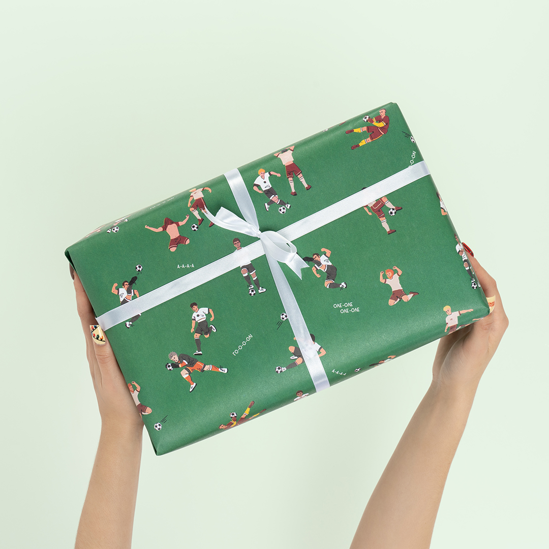 Упаковочная бумага 80гр (0,7*1 м) Футбол, 10 шт.