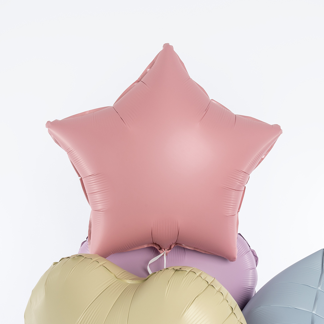 Шар (18''/46 см) Звезда, Светло-розовый, Сатин, 1 шт.