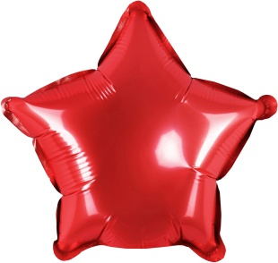 Шар с клапаном (5''/13 см) Микро-звезда, Красный, Металлик, 1 шт.
