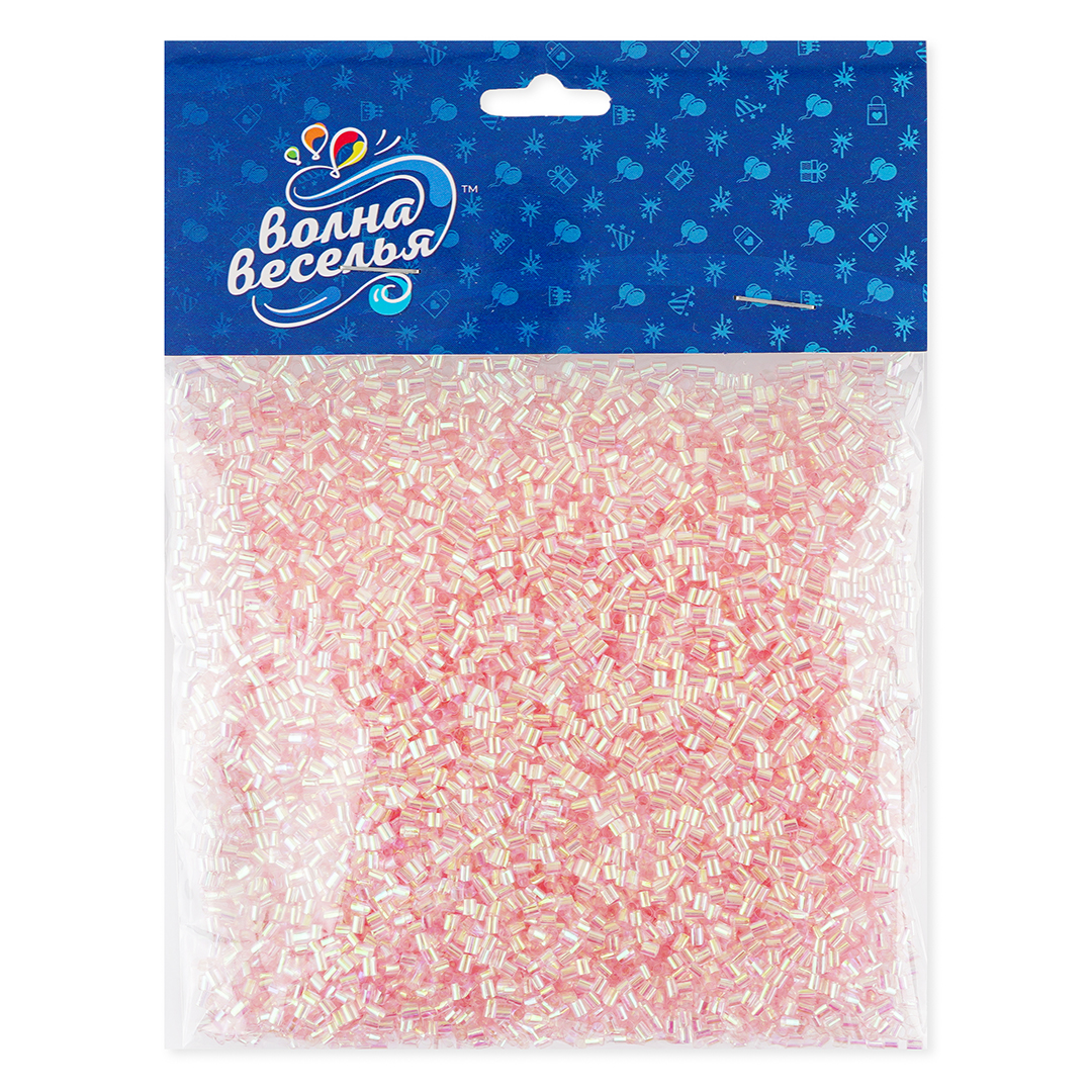 Конфетти фольга Цилиндр, Розовый, Перламутр, 0,2 см, 20 г.
