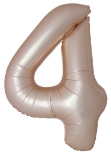 Шар (40''/102 см) Цифра, 4 Slim, Звездное Золото, Матовый, 1 шт.