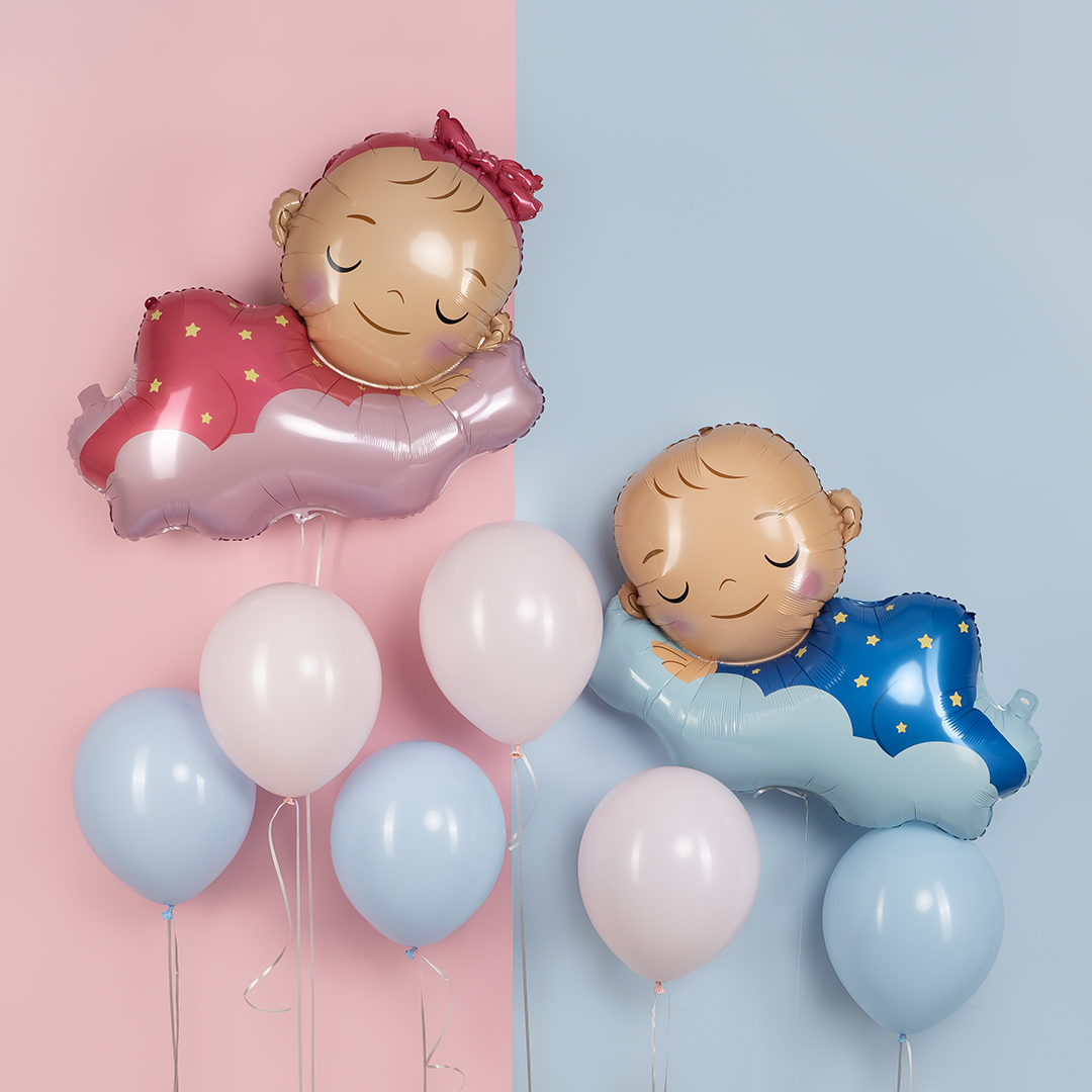 Шар (39''/99 см) Фигура, Малыш Мальчик на облаке, 1 шт.