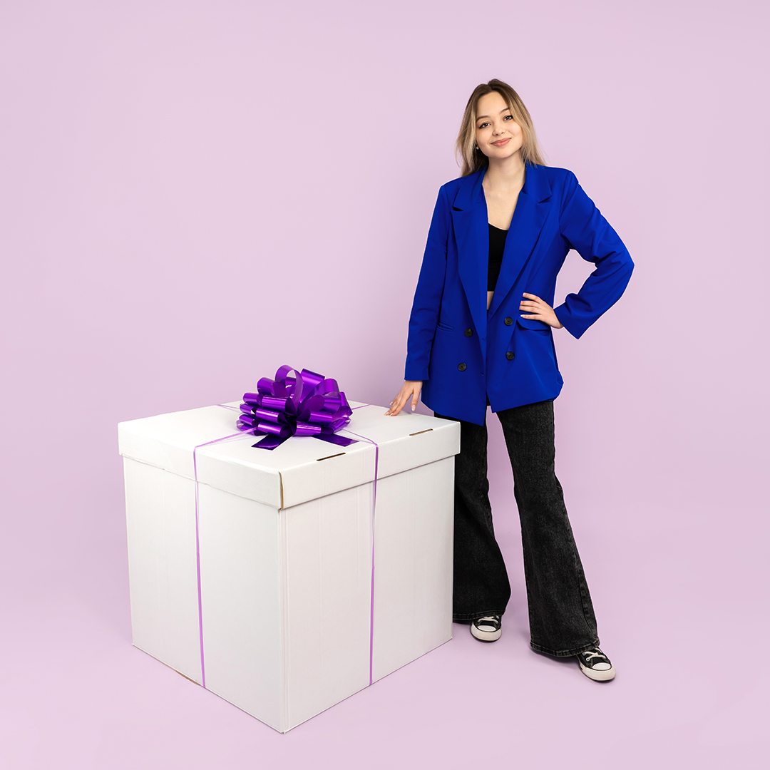 Бант Шар, Фиолетовый, Лаковый, 36 см, 1 шт. в упак. 