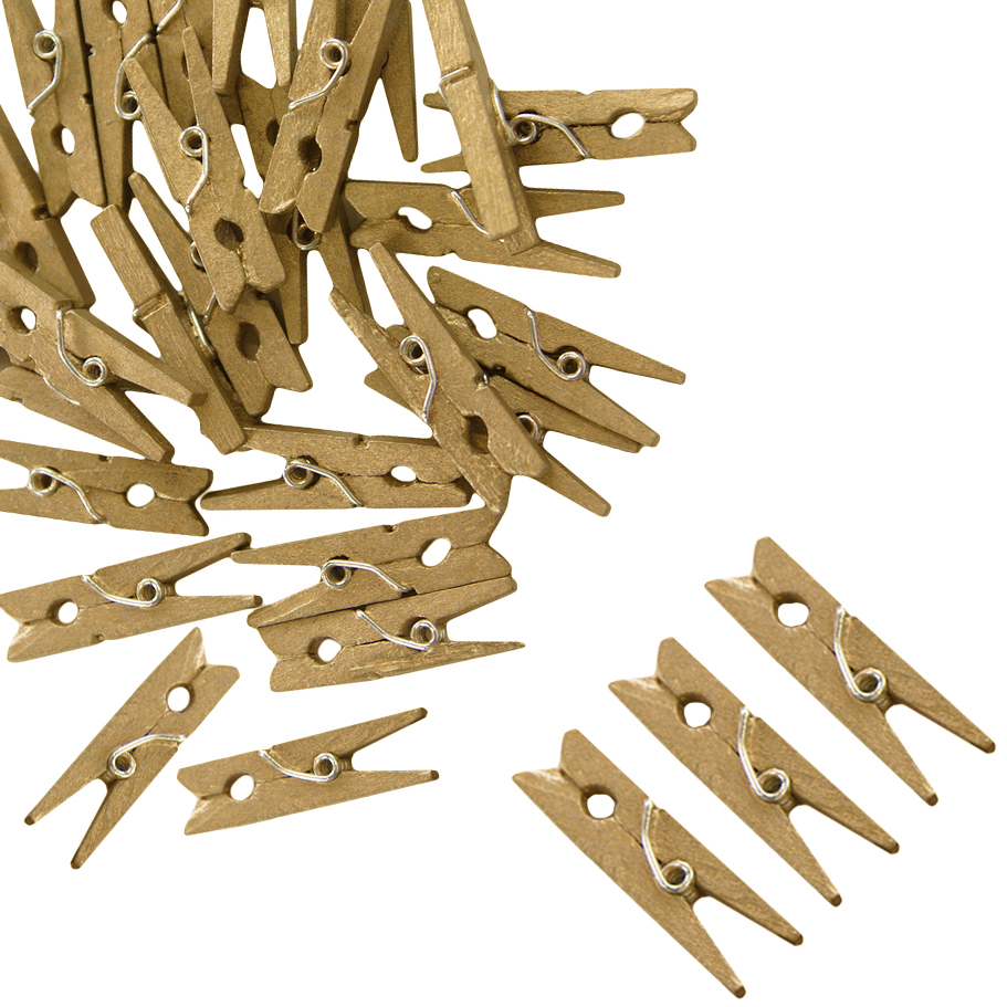 Декоративные прищепки, 3 см. Золото, 24 шт.