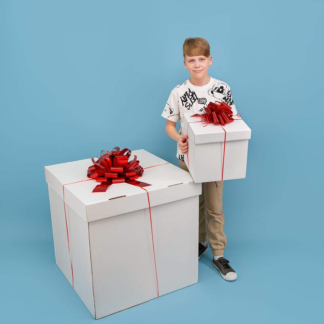 Бант Шар, Красный, Голография, 36 см, 1 шт. в упак. 