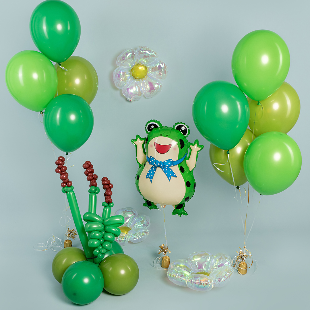 Шар (25''/64 см) Фигура, Лягушонок с бантиком, 1 шт.