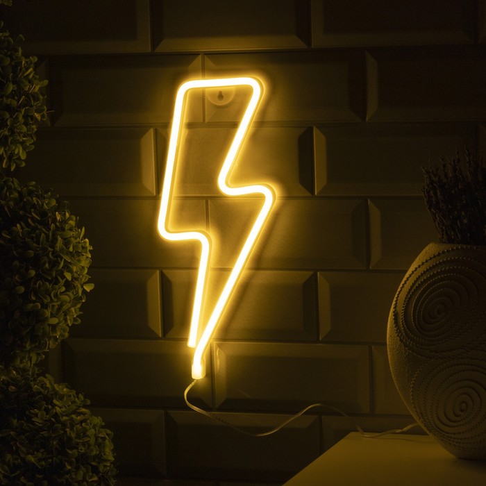 Световая фигура Молния, 13*34 см. Теплый белый, 1 шт.