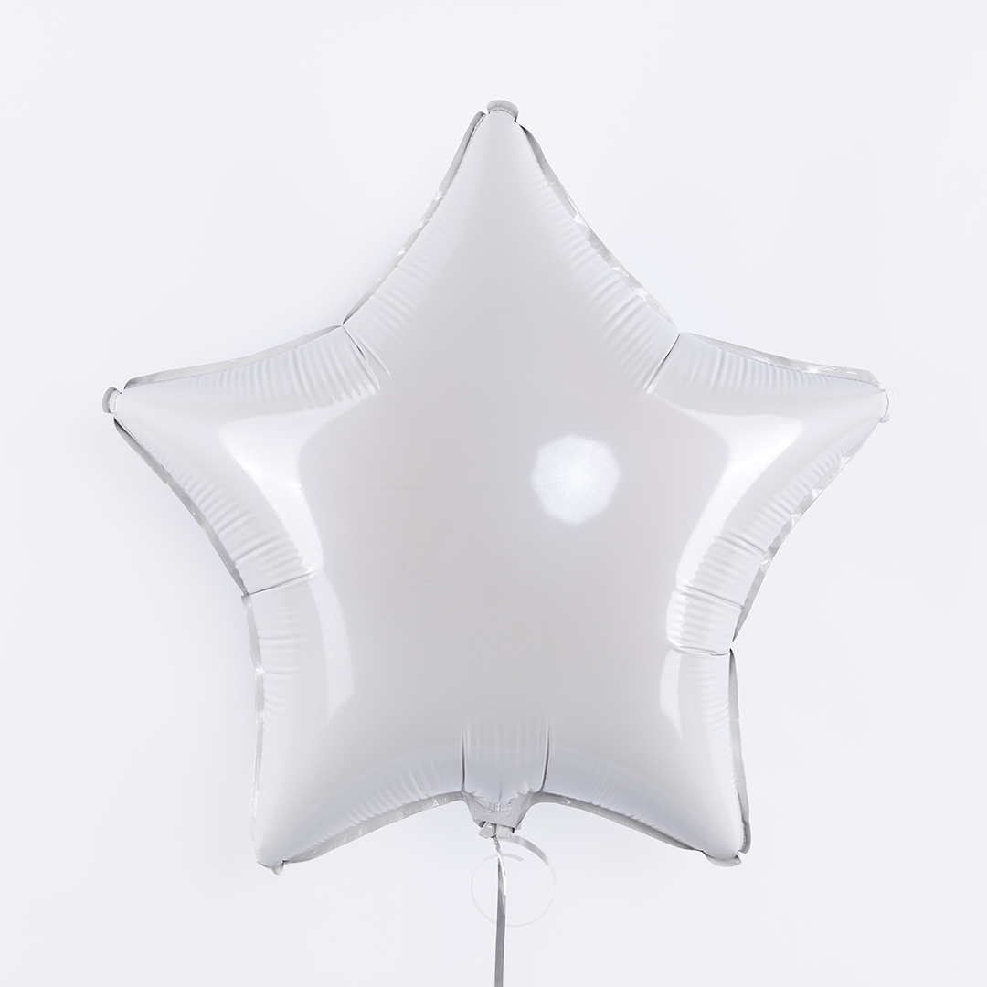 Шар (18''/46 см) Звезда, Белый, 1 шт.