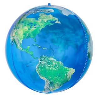 Шар 3D (22''/56 см) Сфера, Планета Земля, Глобус, 1 шт. в уп.