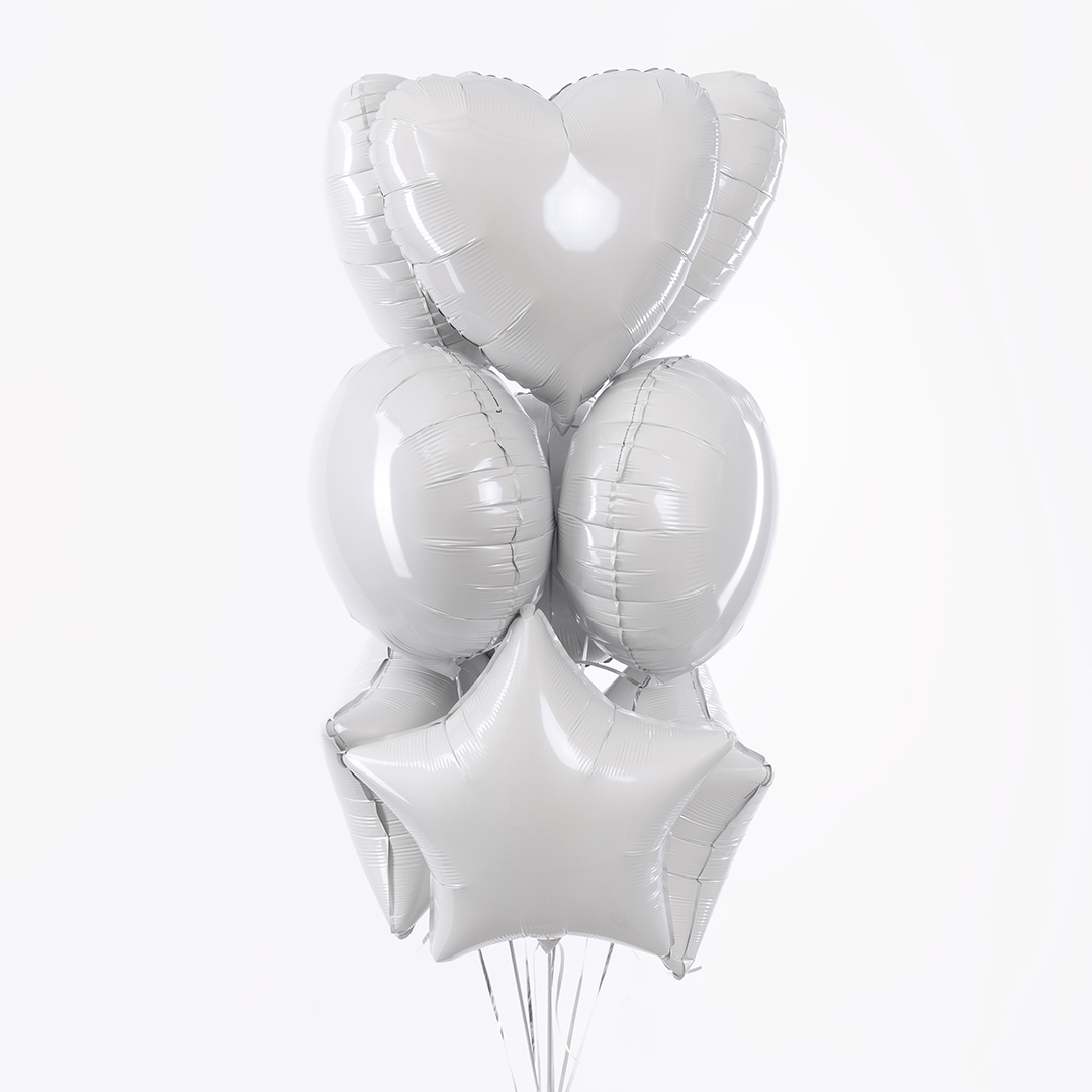 Шар (18''/46 см) Сердце, Белый, 1 шт.