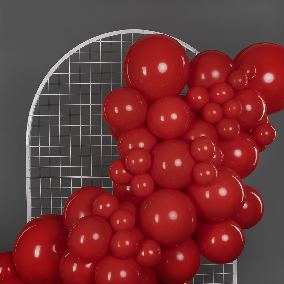 Шар (5''/13 см), Королевский красный, пастель, 100 шт.