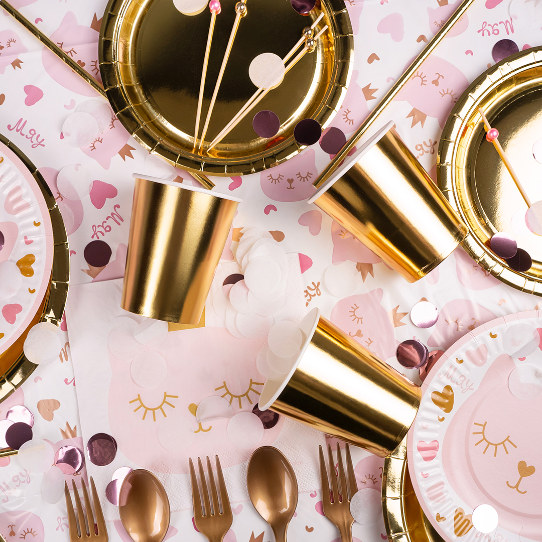 Тарелки (7''/18 см) Золото, Металлик, 6 шт.