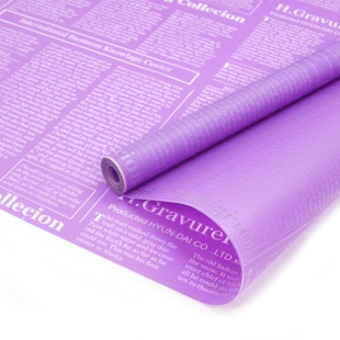 Упаковочная матовая пленка 45мкм (0,6*8,5 м) Принт, Сиреневый, 1 шт.