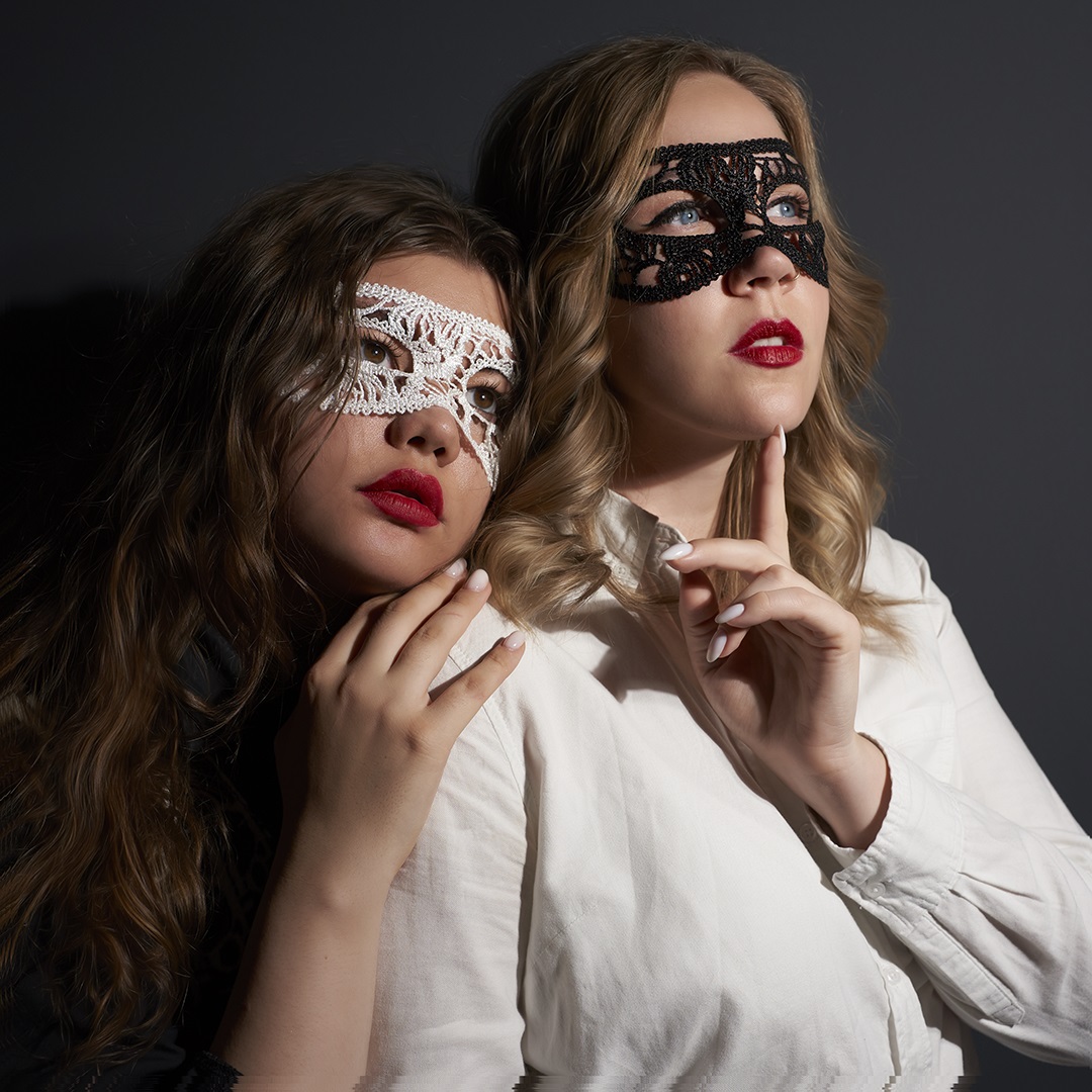 Маска кружевная, мягкая, Загадка, Черный, 16*24 см, 1 шт. 