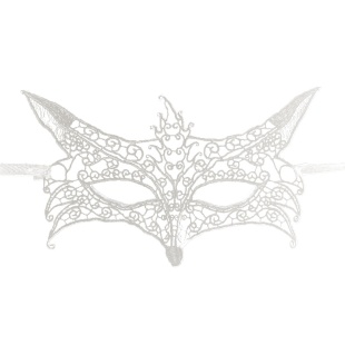 Маска кружевная, фигурная, Лисичка, Белый, 16*24 см, 1 шт. 