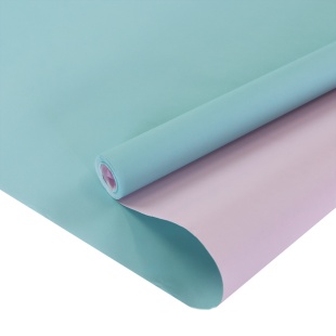 Упаковочная бумага, Крафт 70гр (0,7*9 м) Тонировка, Мятный/Розовый, 2 ст, 1 шт.