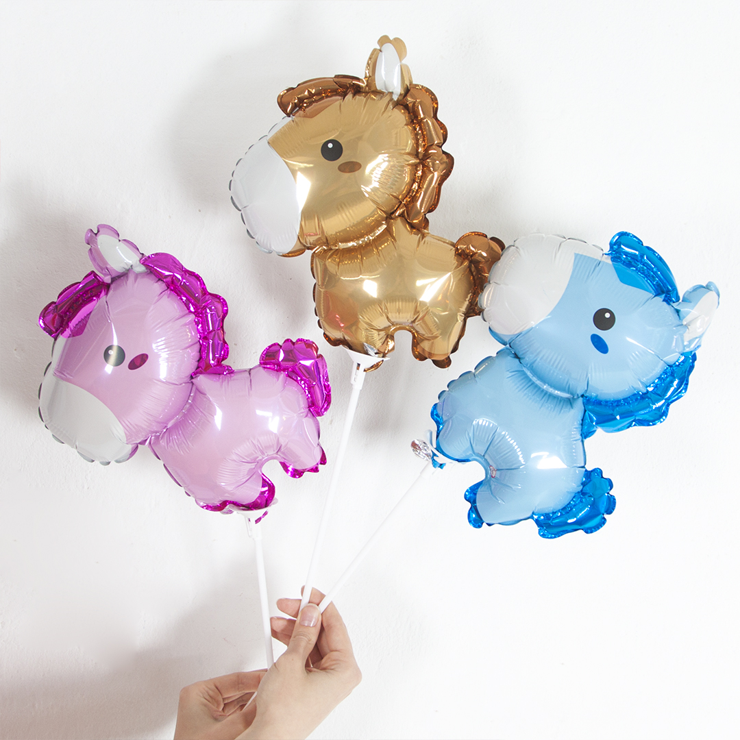 Шар (14''/36 см) Мини-фигура, Маленькая лошадка, Розовый, 1 шт.