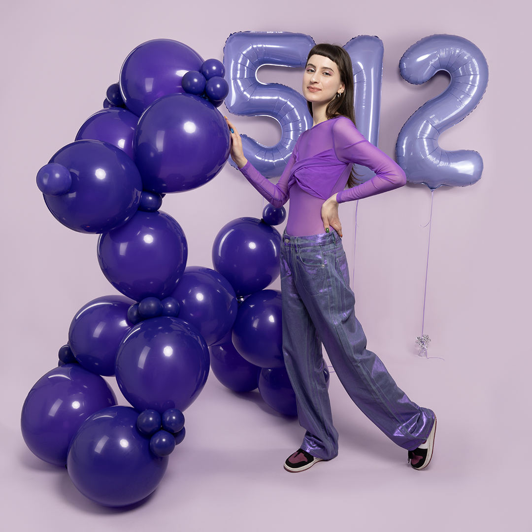 Шар (18''/46 см), Фиолетовый, пастель, 10 шт.