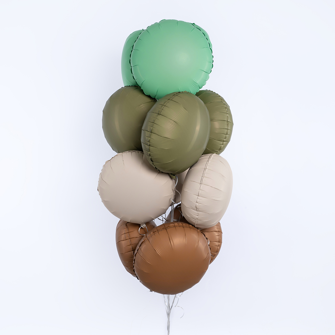 Шар (18''/46 см) Круг, Оливковый, Матовый, 1 шт.