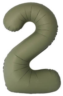Шар (40''/102 см) Цифра, 2 Slim, Оливковый, Матовый, 1 шт.