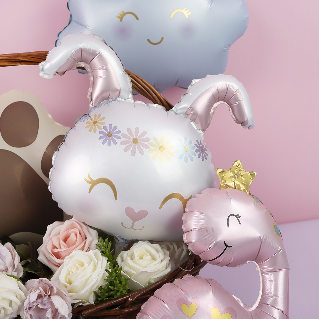 Шар (14''/36 см) Мини-фигура, Цветочный Зайка, 1 шт.