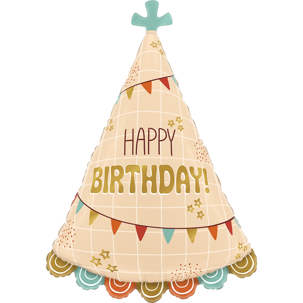 Шар (26''/66 см) Фигура, Праздничный колпачок, 1 шт.