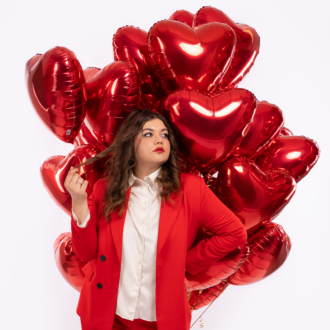 Шар (19''/48 см) Сердце, Красный, 1 шт.