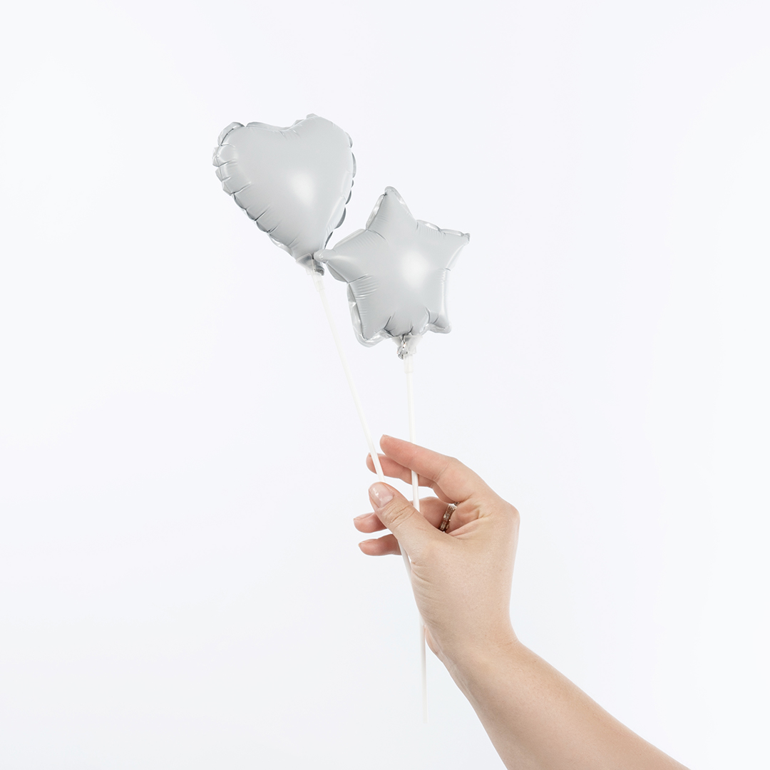 Шар с клапаном (5''/13 см) Микро-звезда, Белый, 1 шт.