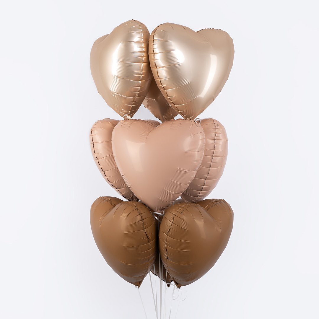 Шар (18''/46 см) Сердце, Звездное Золото, Матовый, 1 шт.