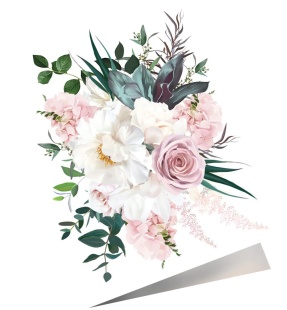 Мини - открытка, Цветы, 6,5*8 см, 10 шт.