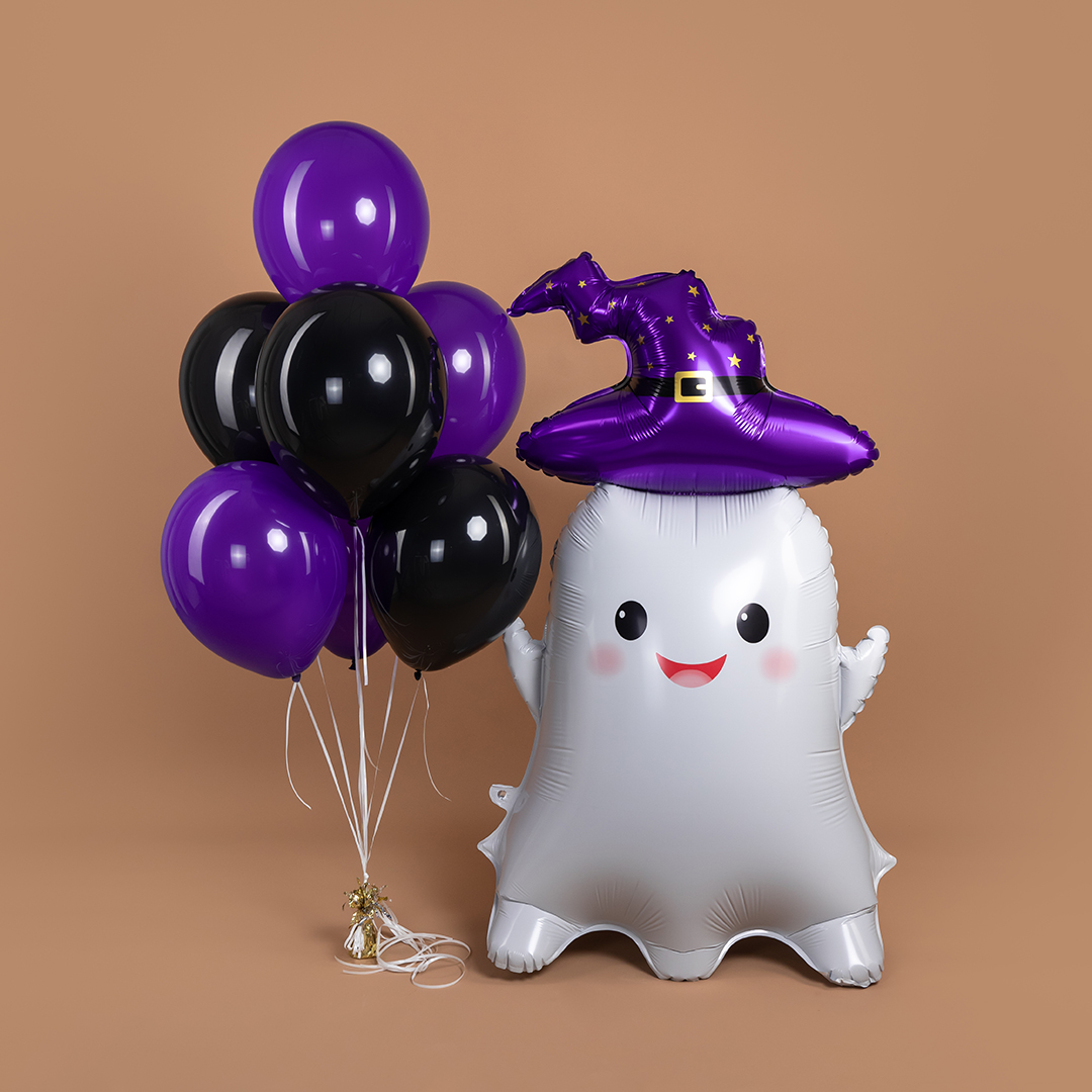 Шар 3D (57''/145 см) Фигура на подставке, Привидение Волшебник, 1 шт. в уп.