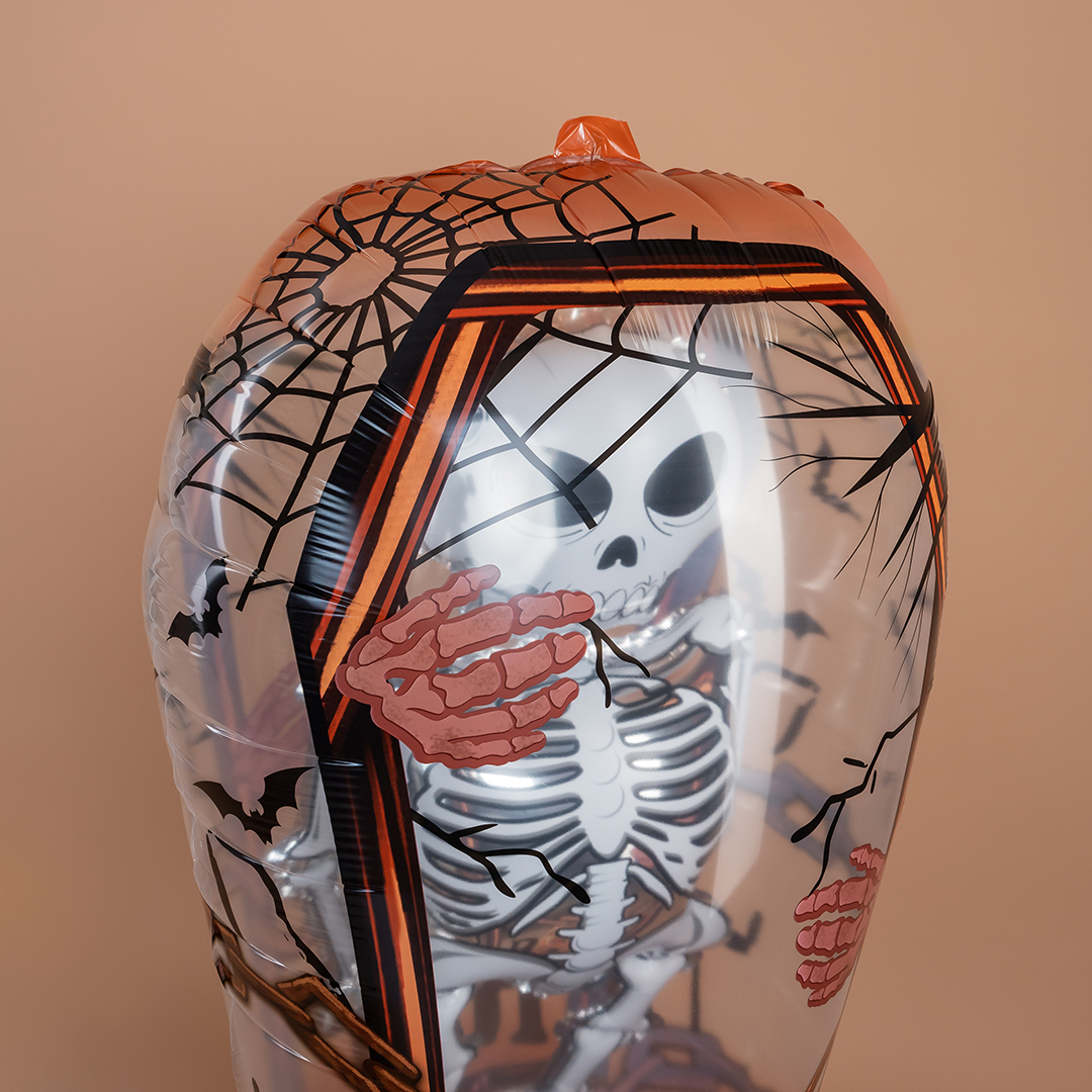 Шар 3D (62''/157 см) Фигура на подставке, Надгробие со скелетом, 1 шт. в уп.