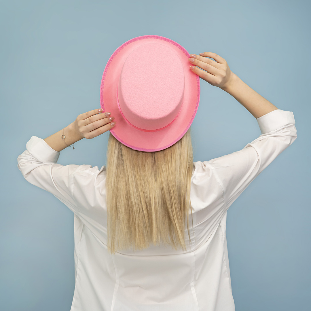 Шляпа, Цилиндр, фетр, Розовый, 56-58 разм., 1 шт. 