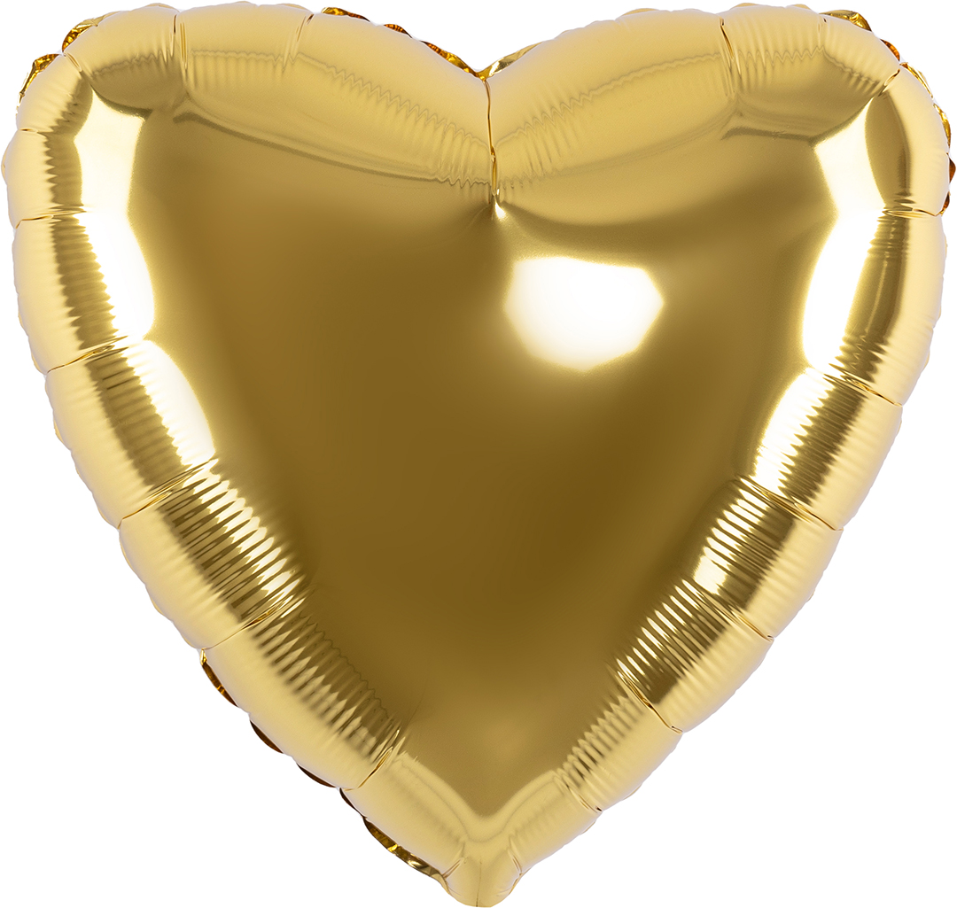 Шар (9''/23 см) Мини-сердце, Золото, 1 шт.