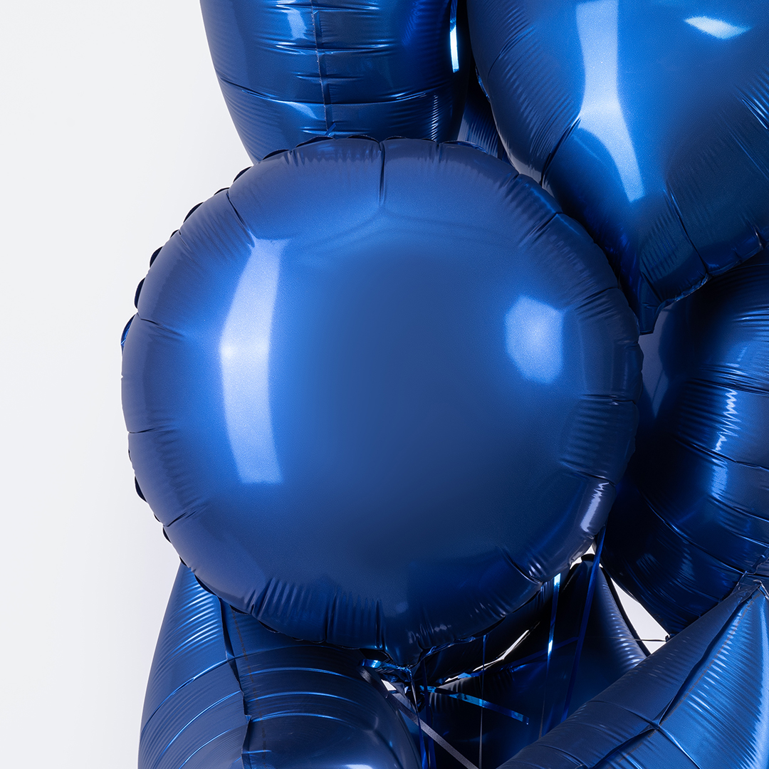 Шар (18''/46 см) Круг, Темно-синий, Сатин, 1 шт.