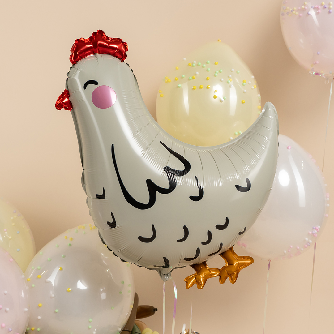 Шар (30''/76 см) Фигура, Курица, Белый, 1 шт. в уп.
