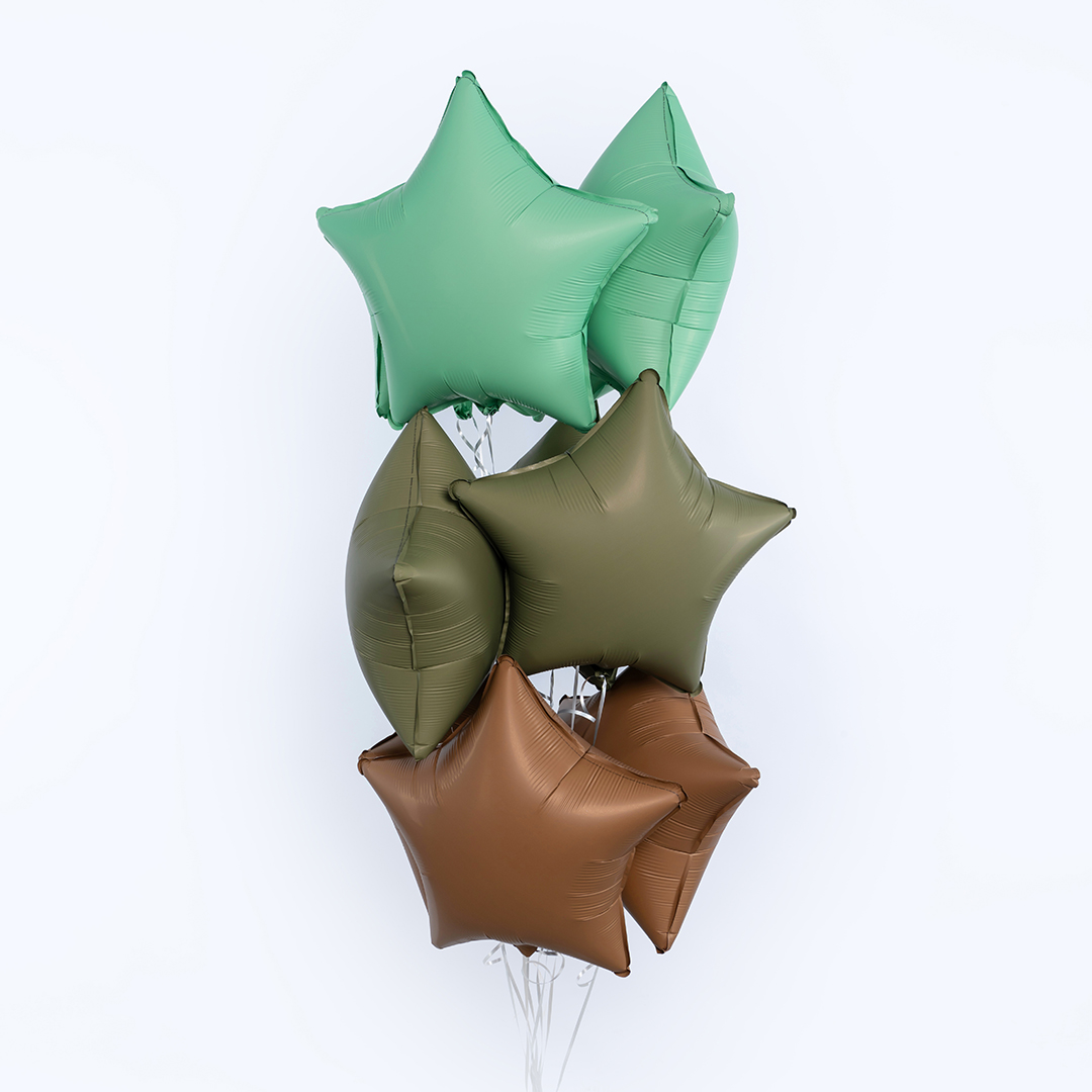 Шар (18''/46 см) Звезда, Шоколад, Матовый, 1 шт.